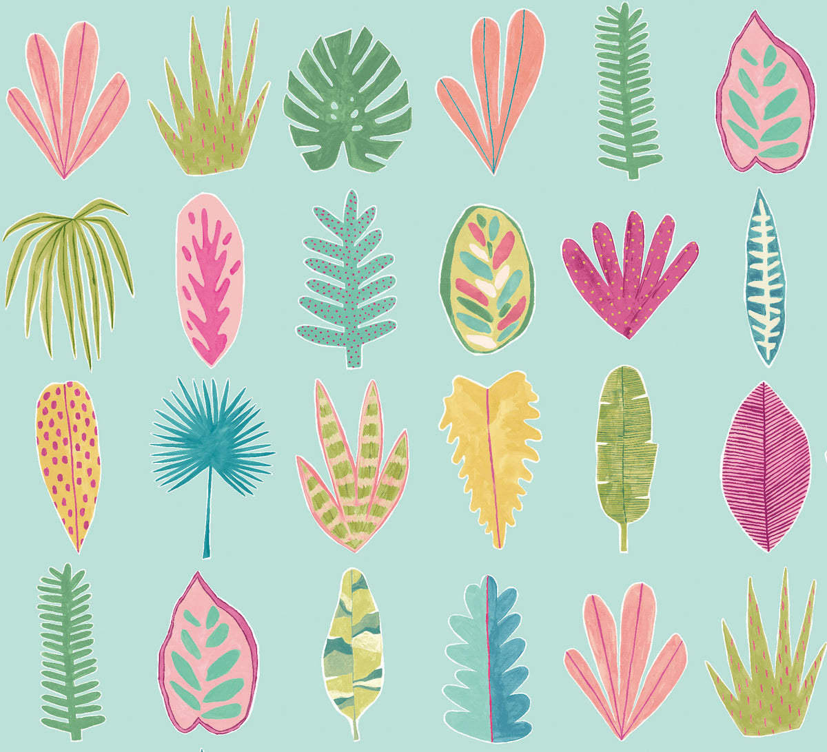 LEAF BOOGIE - Aqua & Raspberry – Ohpopsi